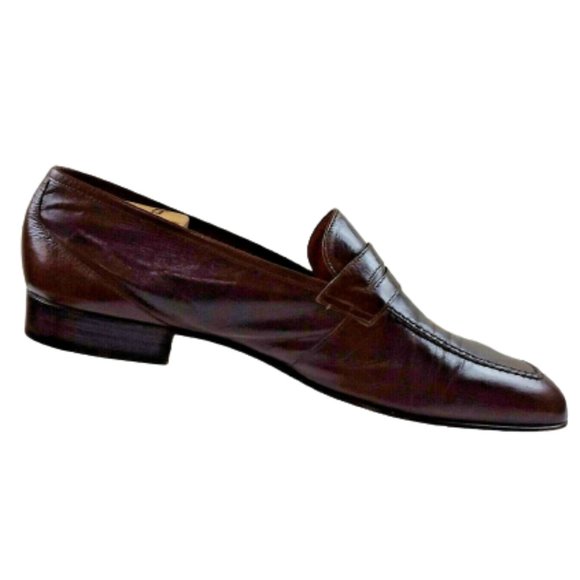 Fratelli Rossetti Estate Loafers Dress Shoe Apron Toe Brown Leather Italy Made - Picture 6 of 12